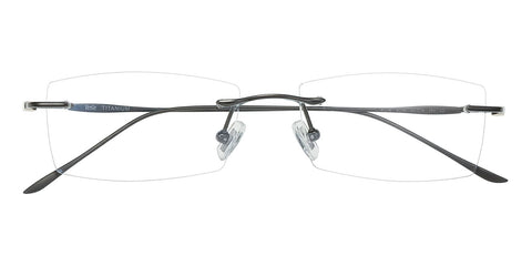 Egbert Men's Rimless Rectangle Gunmetal Titanium Eyeglasses