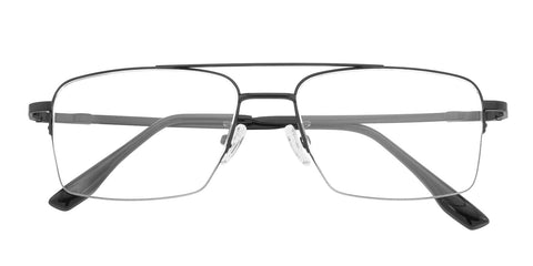 Moore Rectangle Black Semi-Rimless Eyeglasses