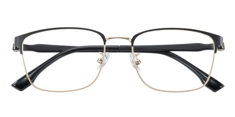 Arvin Rectangle Black/Golden Eyeglasses