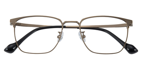 Men's Rectangular Brown  Titanium Eyeglasses