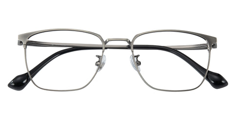 Men's Rectangular Gunmetal Titanium Eyeglasses